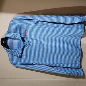 Vineyard Vines Blue and Green Striped Quarter-Zip Great Consitions Suze XS